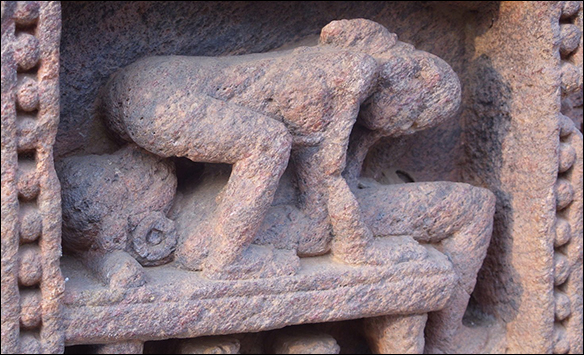 Cunnulingus på tempelbyggnad, Konarak, Indien